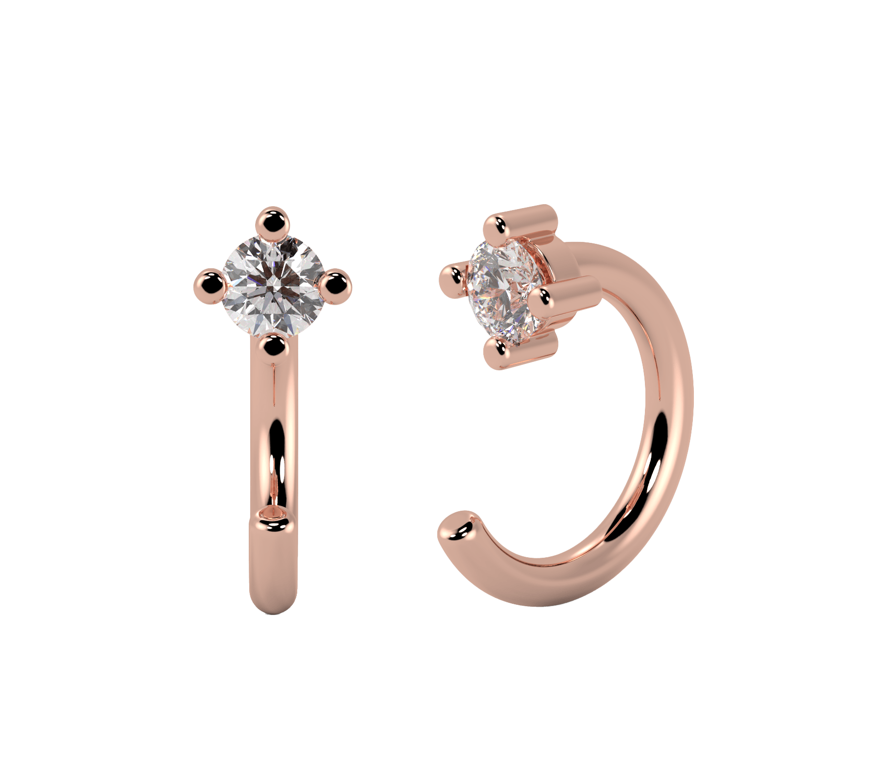 18K Recycled Gold Lab-Grown Diamond Hope Hoop Earrings | 18K rose gold / Pair (0.11 carat)  | Jewelry | The Future Rocks