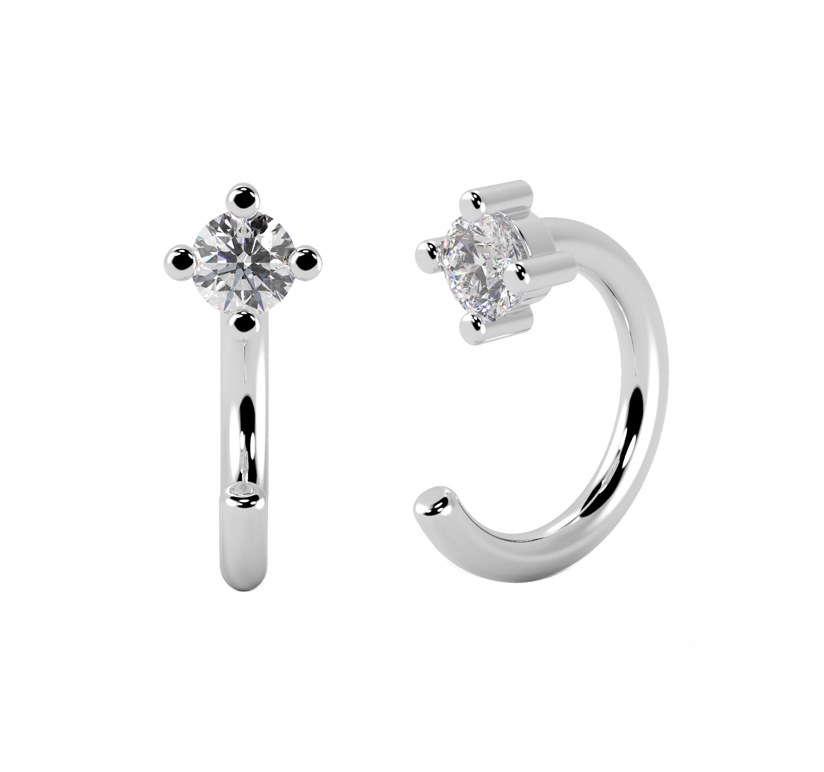 18K Recycled Gold Lab-Grown Diamond Hope Hoop Earrings | 18K white gold / Pair (0.11 carat)  | Jewelry | The Future Rocks