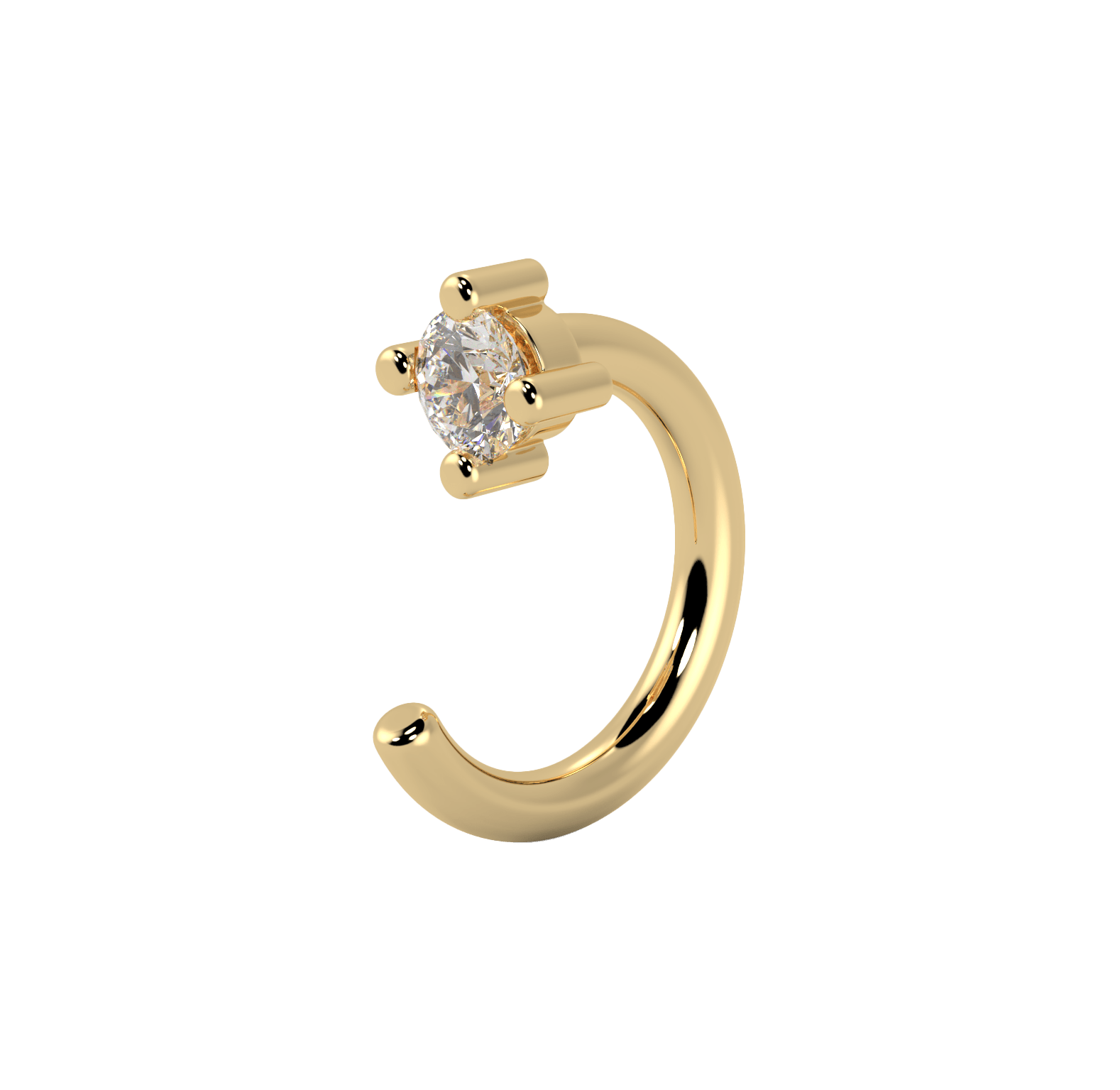 18K Recycled Gold Lab-Grown Diamond Hope Hoop Earrings | 18K yellow gold / Single (0.055 carat)  | Jewelry | The Future Rocks