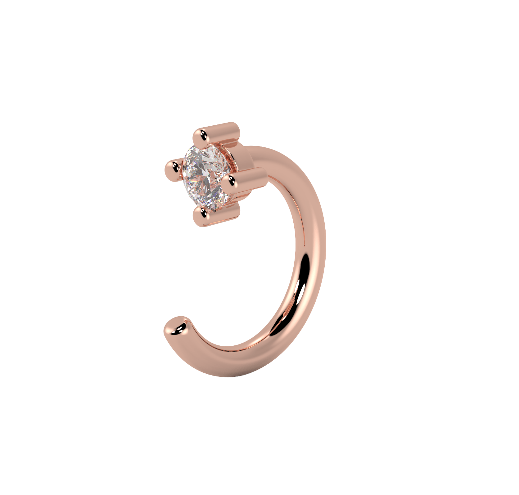 18K Recycled Gold Lab-Grown Diamond Hope Hoop Earrings | 18K rose gold / Single (0.055 carat)  | Jewelry | The Future Rocks