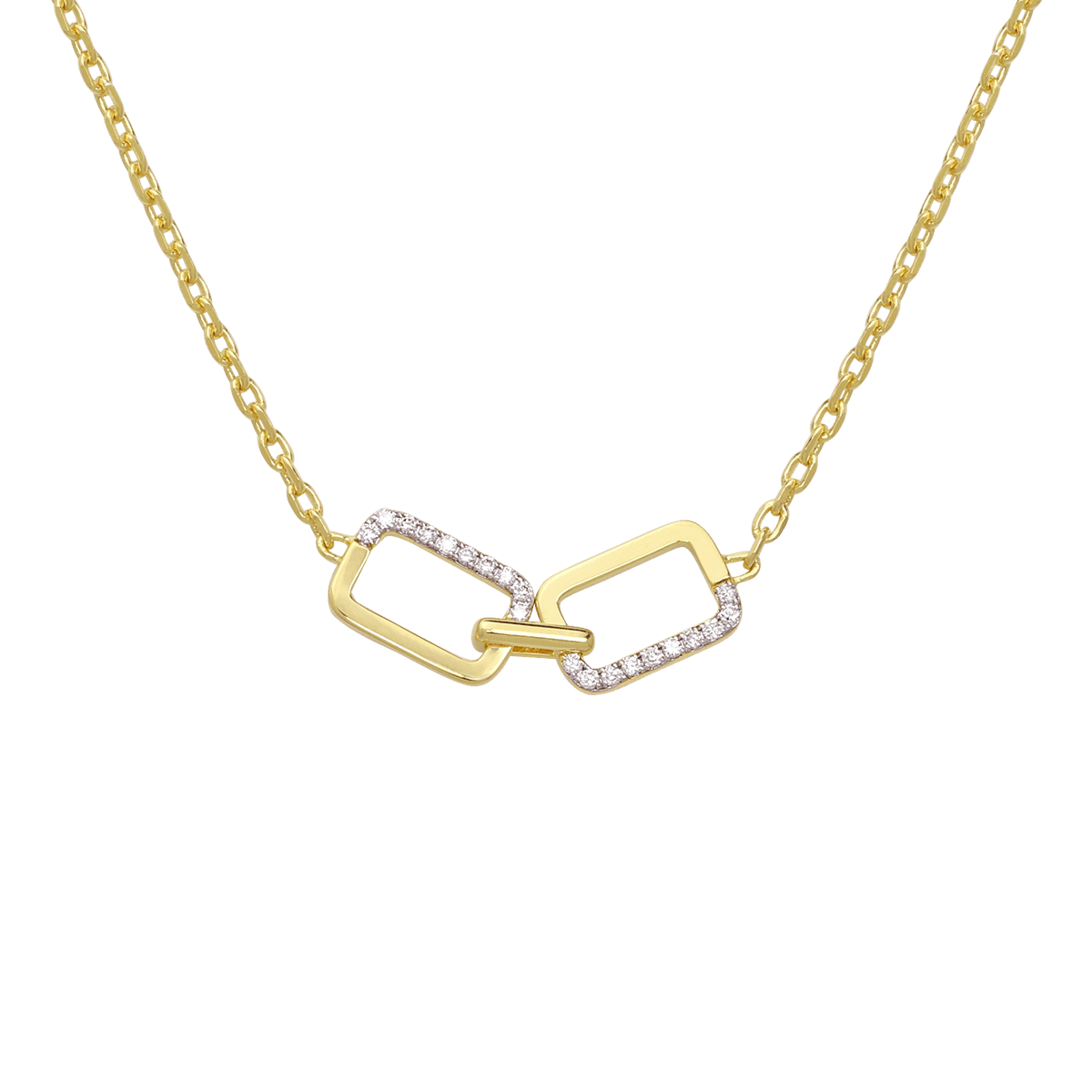 Gold Vermeil Double-sided Pendant Necklace | 18K yellow gold / White lab-grown diamond & black lab-grown spinel / 0.16  | Jewelry | The Future Rocks
