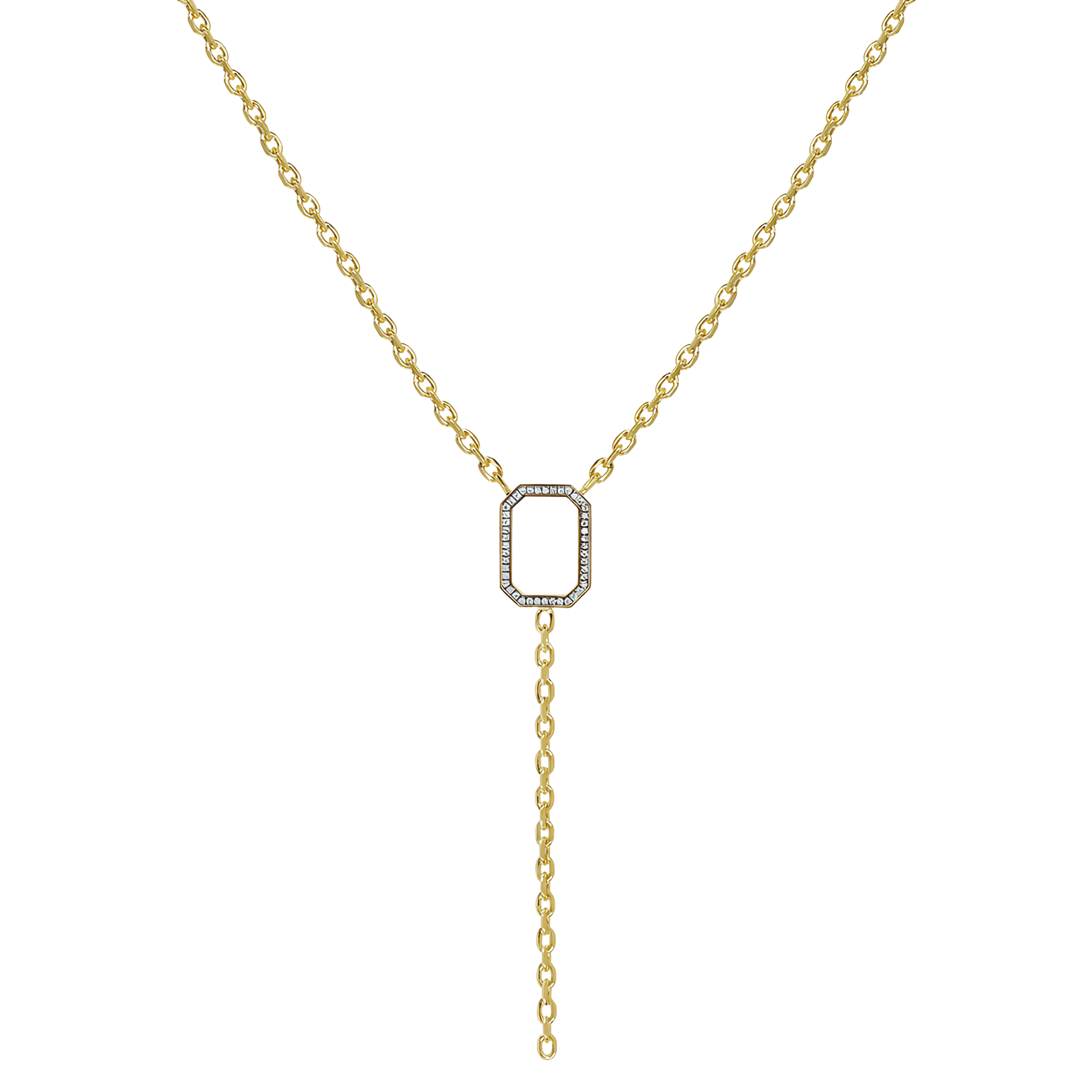 Lab-Grown Diamond Link Horizon Necklace | 18K yellow gold / Adjustable 457~559 mm / 18~22 in / 0.4ct  | Jewelry | The Future Rocks
