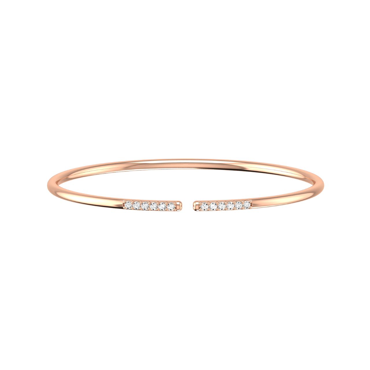 Lab-Grown Diamond Line Cuff Bracelet | 18K rose gold / Inner circumference 180 mm / 0.18  | Jewelry | The Future Rocks