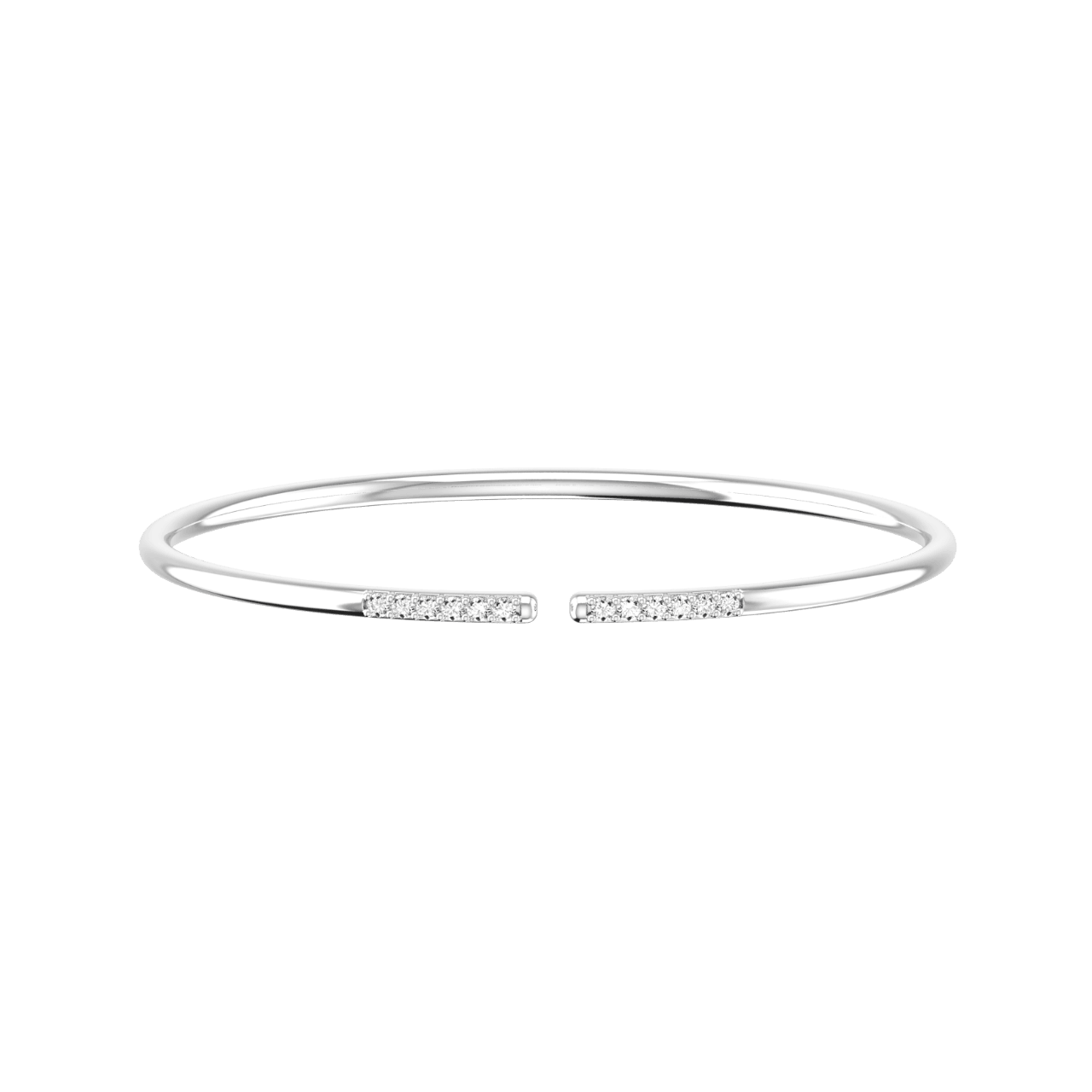 Lab-Grown Diamond Line Cuff Bracelet | 18K white gold / Inner cir