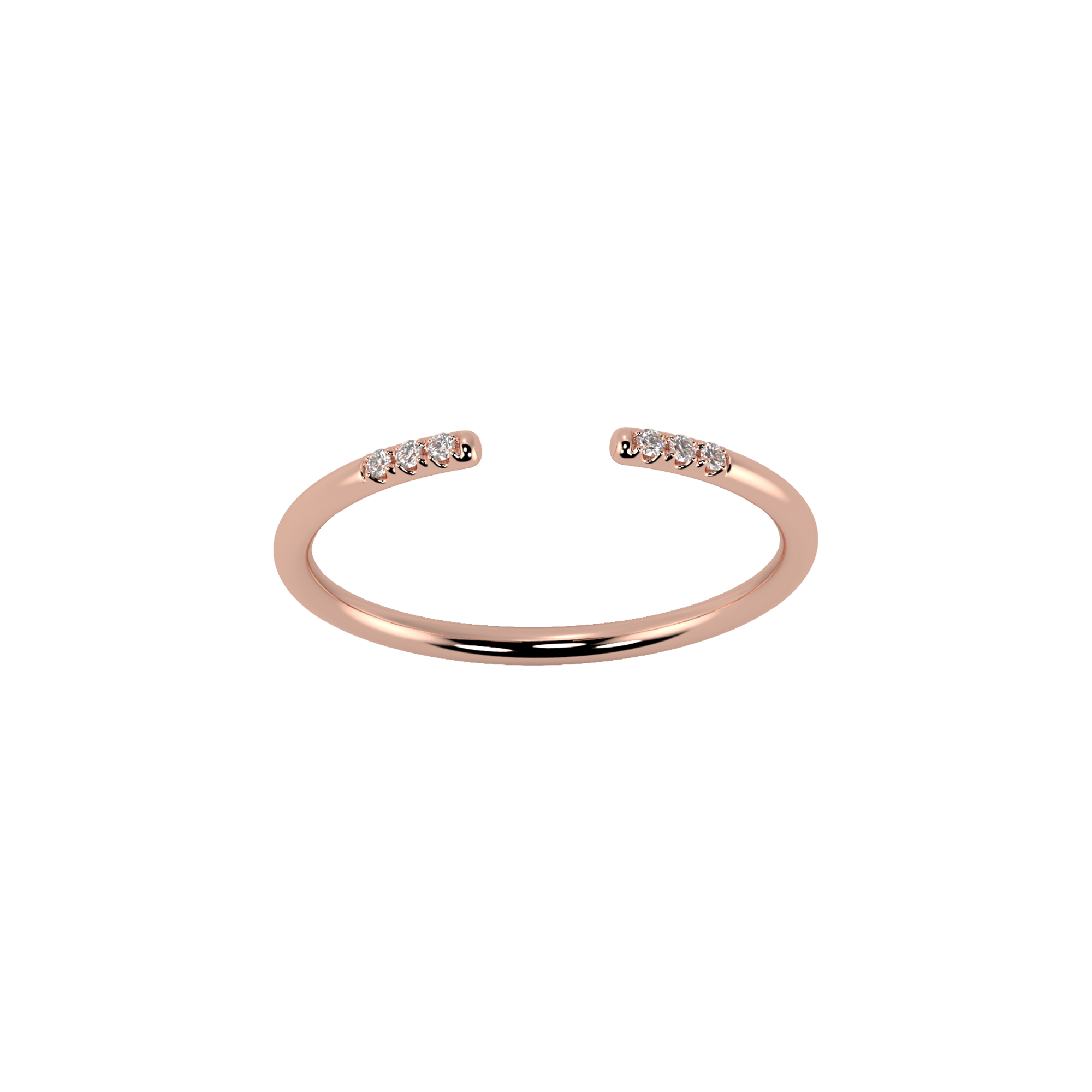 Lab-Grown Diamond Line Open Pave Ring | 18K rose gold / 6 / 0.03  | Jewelry | The Future Rocks