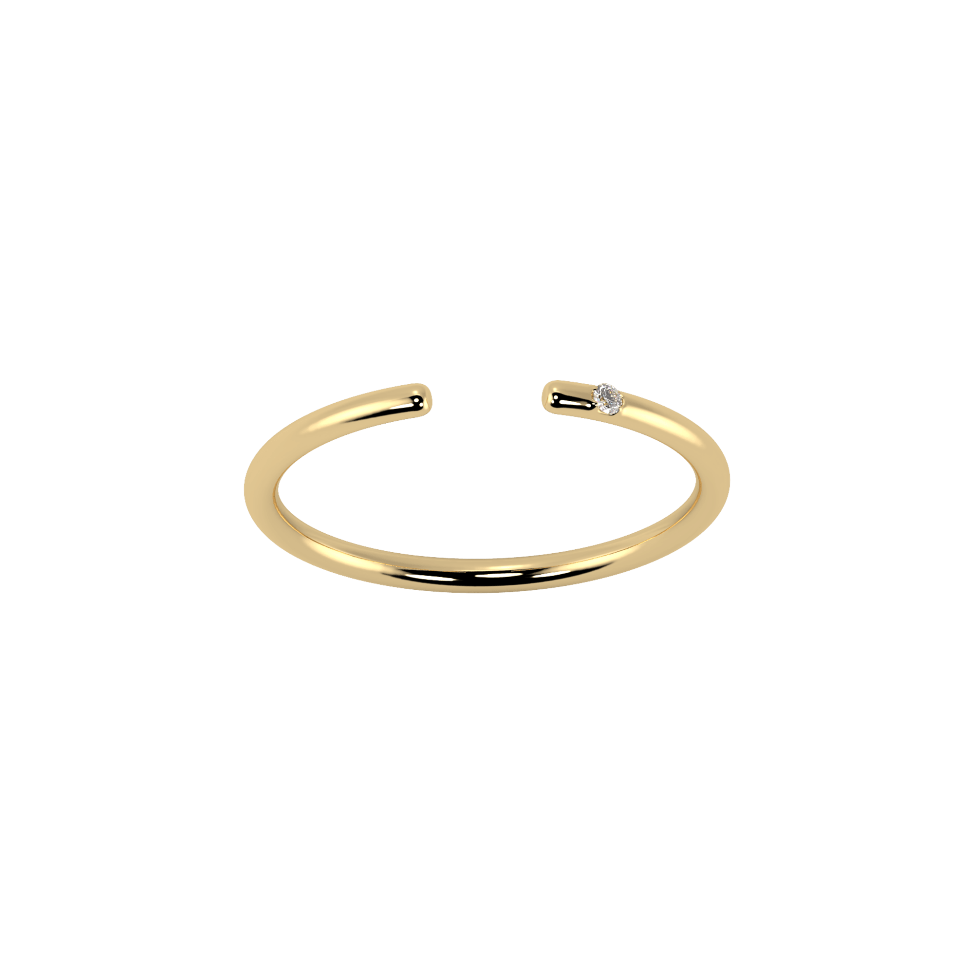 18K Recycled Gold Line Open Diamond Ring | 18K yellow gold / 7 / 0.005  | Jewelry | The Future Rocks