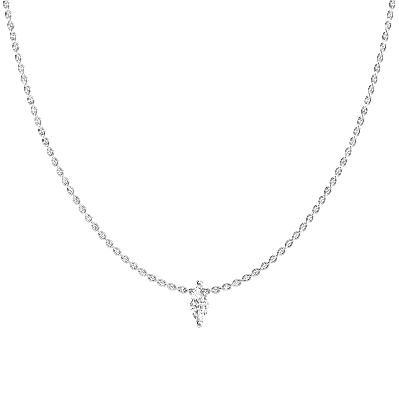 Lab-Grown Diamond Marquise Necklace | 18K white gold / 0.35ct  | Jewelry | The Future Rocks