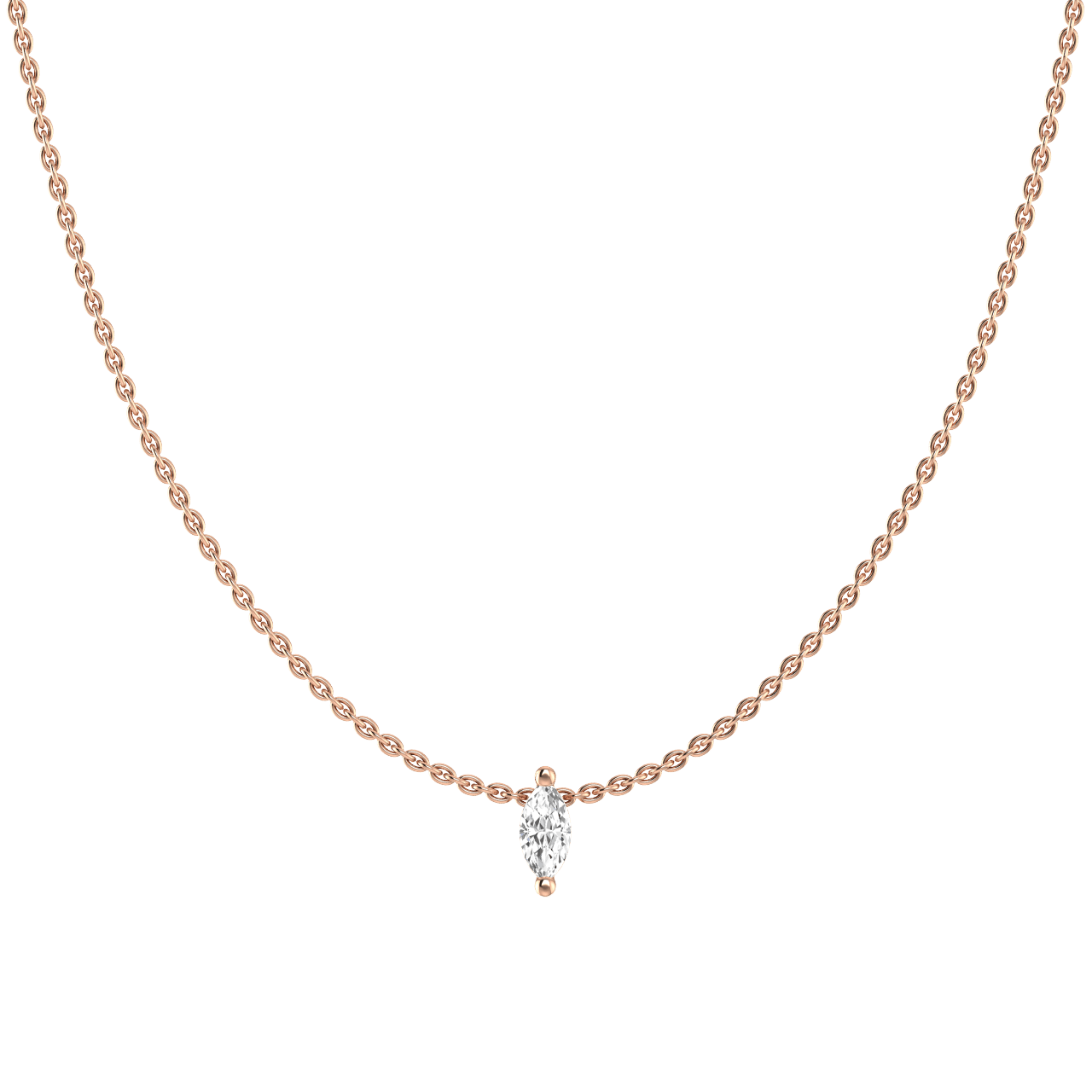 Lab-Grown Diamond Marquise Necklace | 18K rose gold / 0.35ct  | Jewelry | The Future Rocks