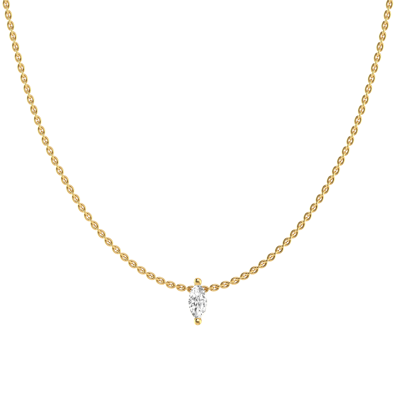 Lab-Grown Diamond Marquise Necklace | 18K yellow gold / 0.35ct  | Jewelry | The Future Rocks