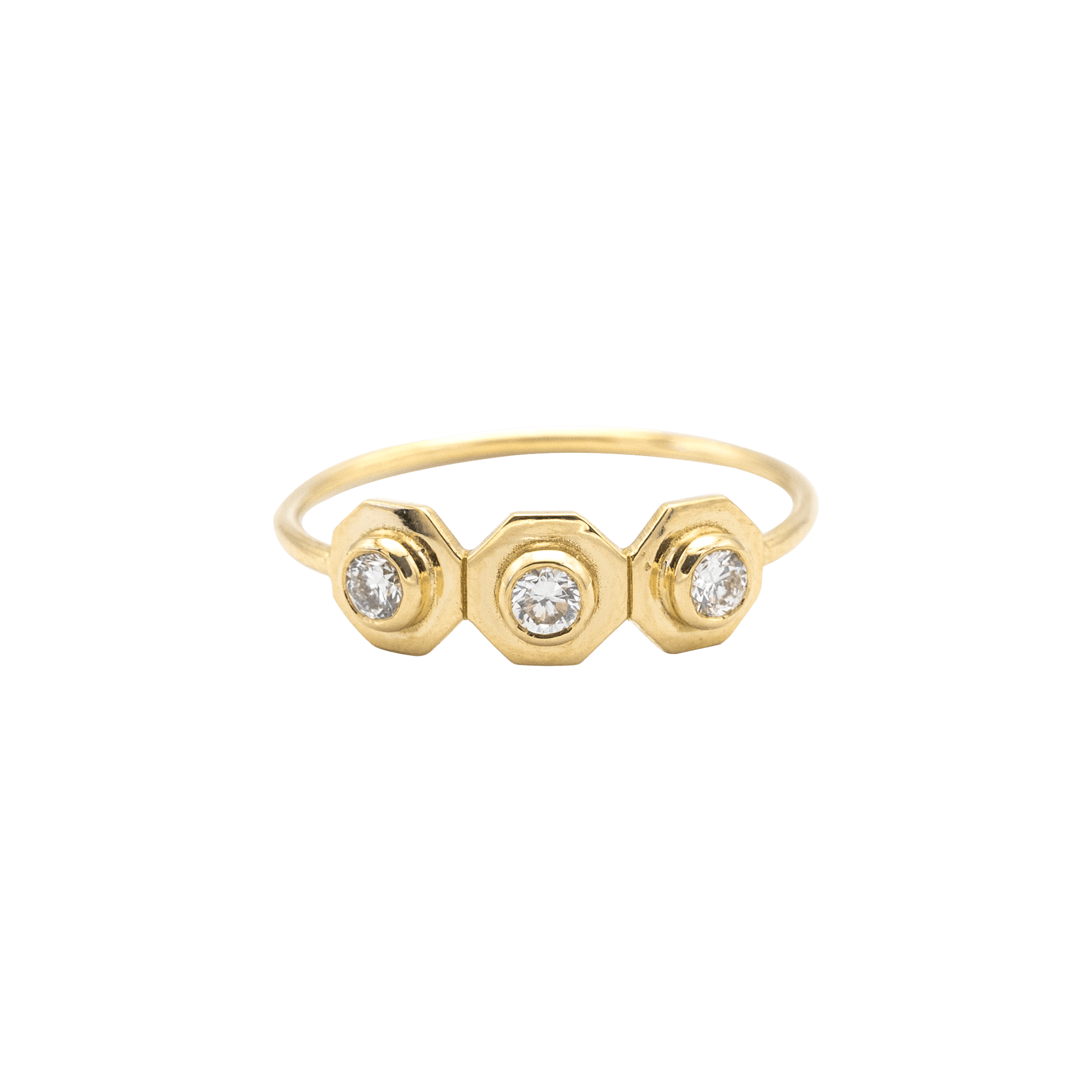 Octavia Lab-Grown Diamond Row Ring | 18K yellow gold / 4.5 / 0.18  | Jewelry | The Future Rocks