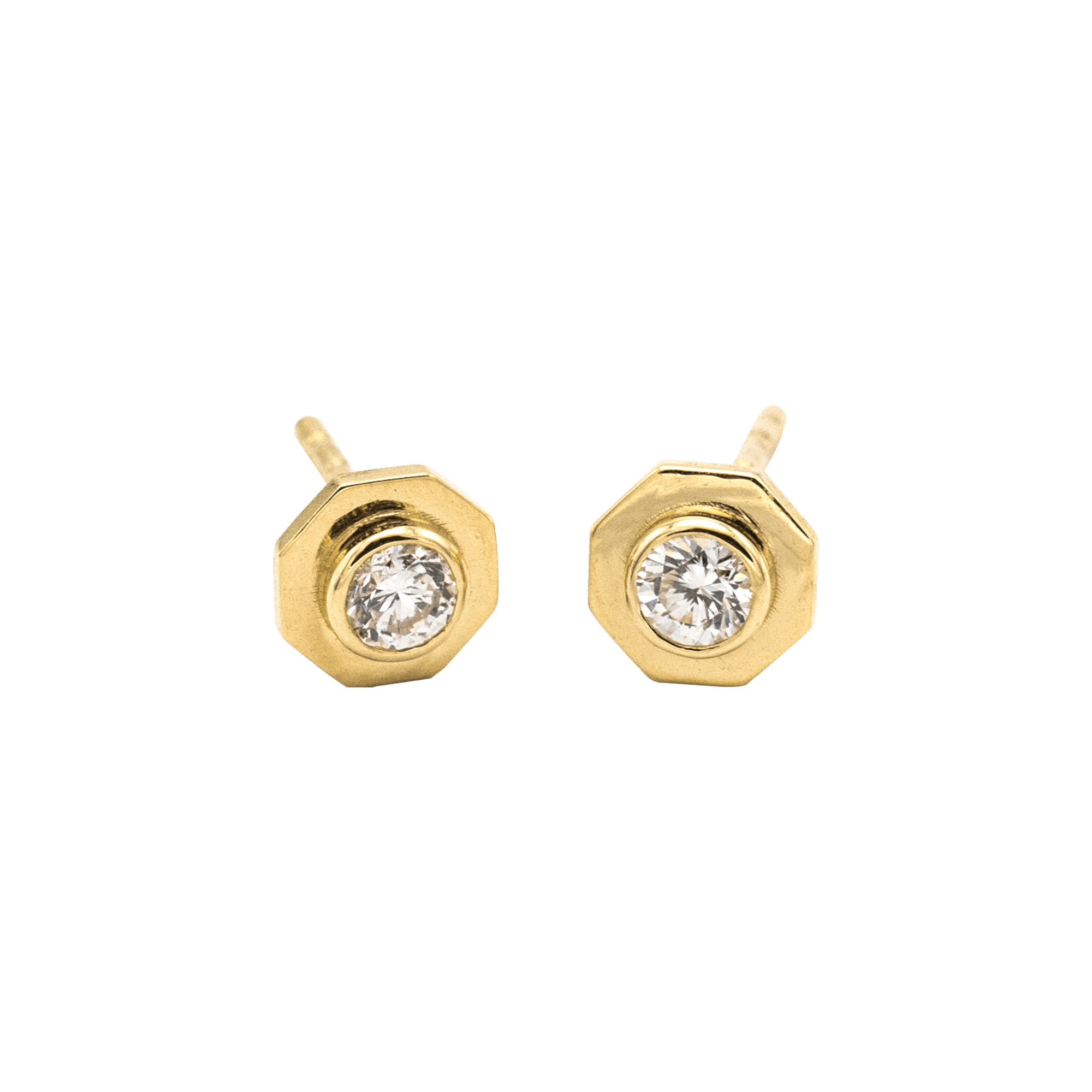 Octavia Lab-Grown Diamond Stud Earrings | 18K yellow gold / Pair 6x6 mm / 0.2ct  | Jewelry | The Future Rocks