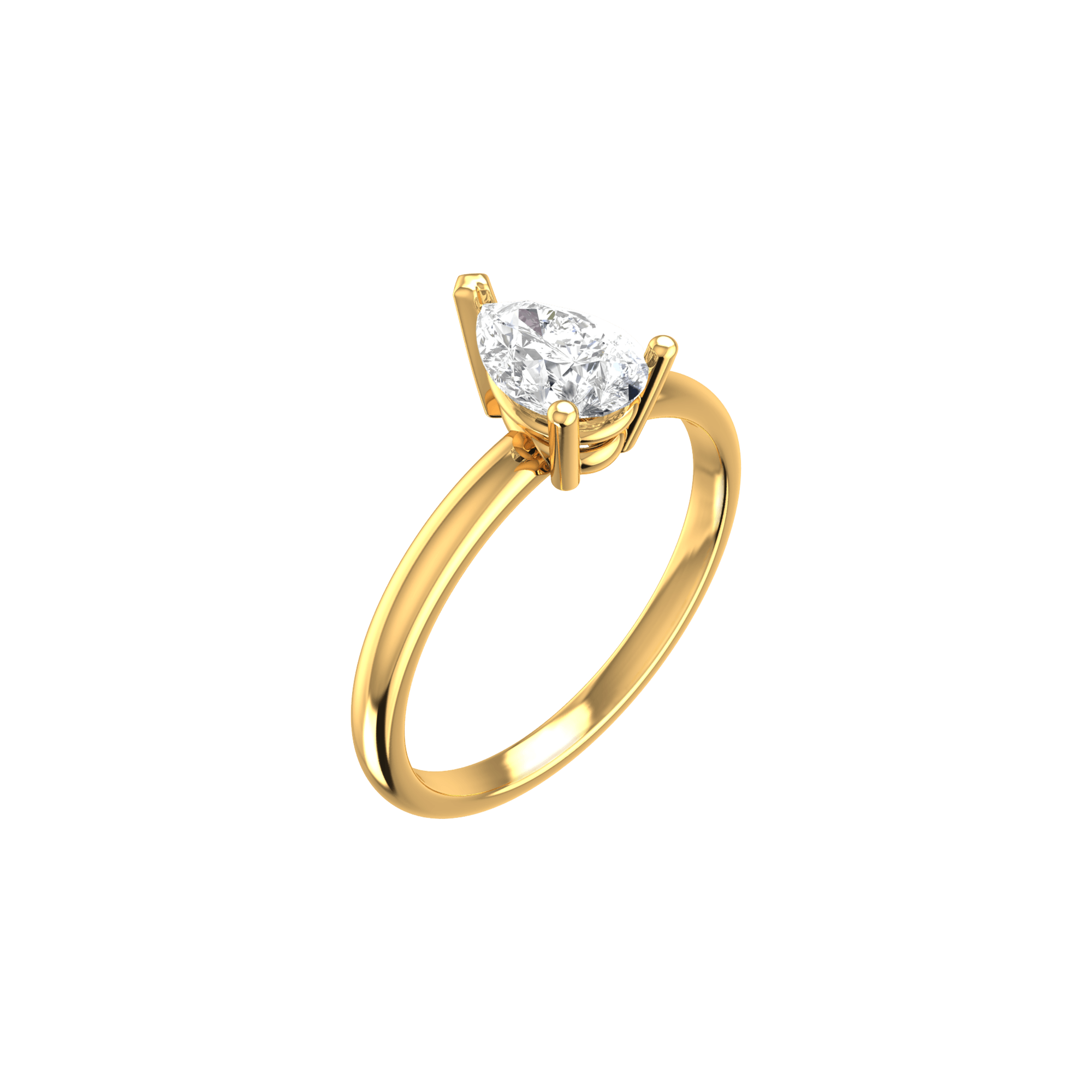 Pear Shaped Lab-Grown Diamond Solitaire Ring | 18K yellow gold / 5 / 0.6ct  | Jewelry | The Future Rocks