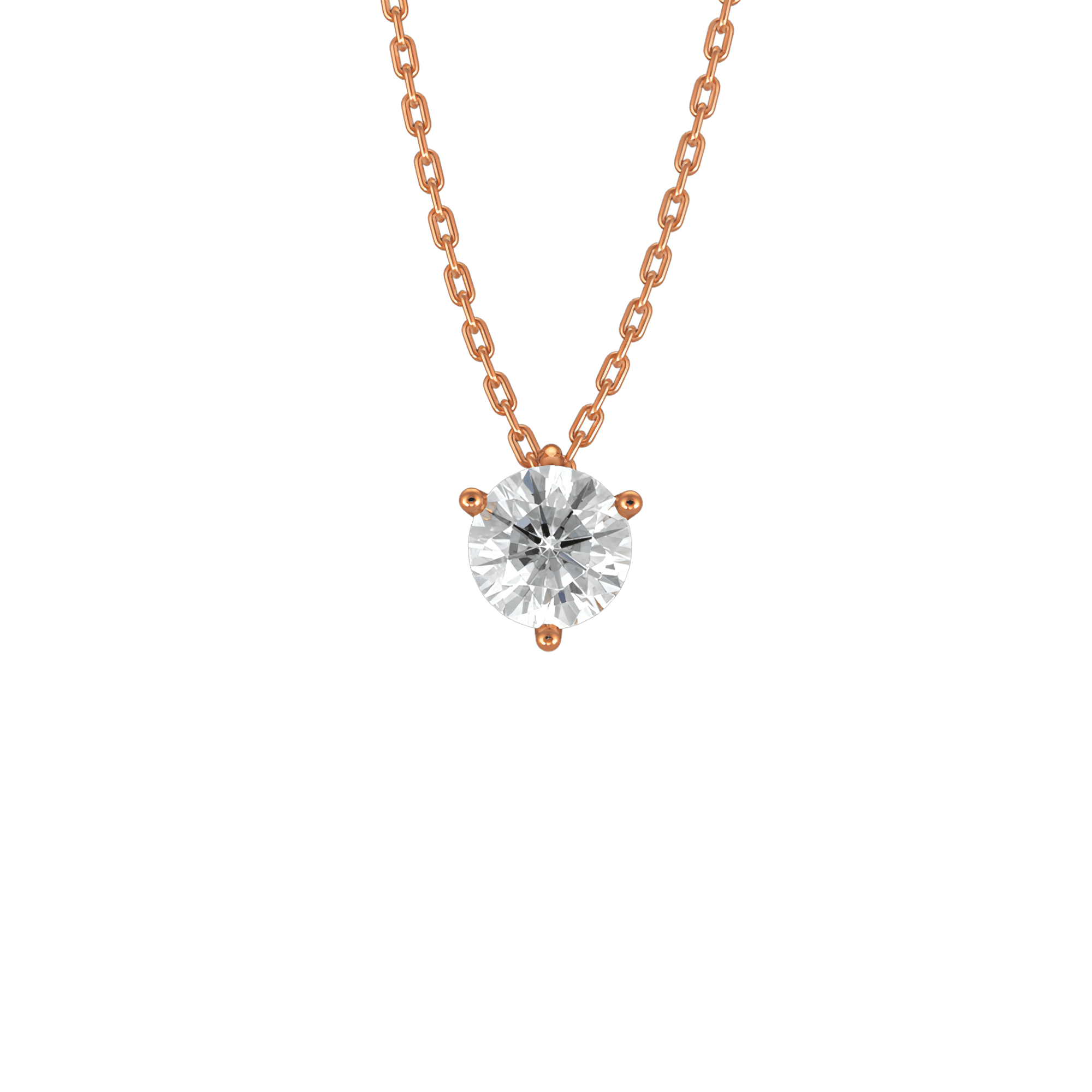 Pur.e Lab-Grown Diamond Solitaire Necklace | 18K rose gold / Adjustable 370~430 mm / 14.6~16.9 in / 0.5ct  | Jewelry | The Future Rocks