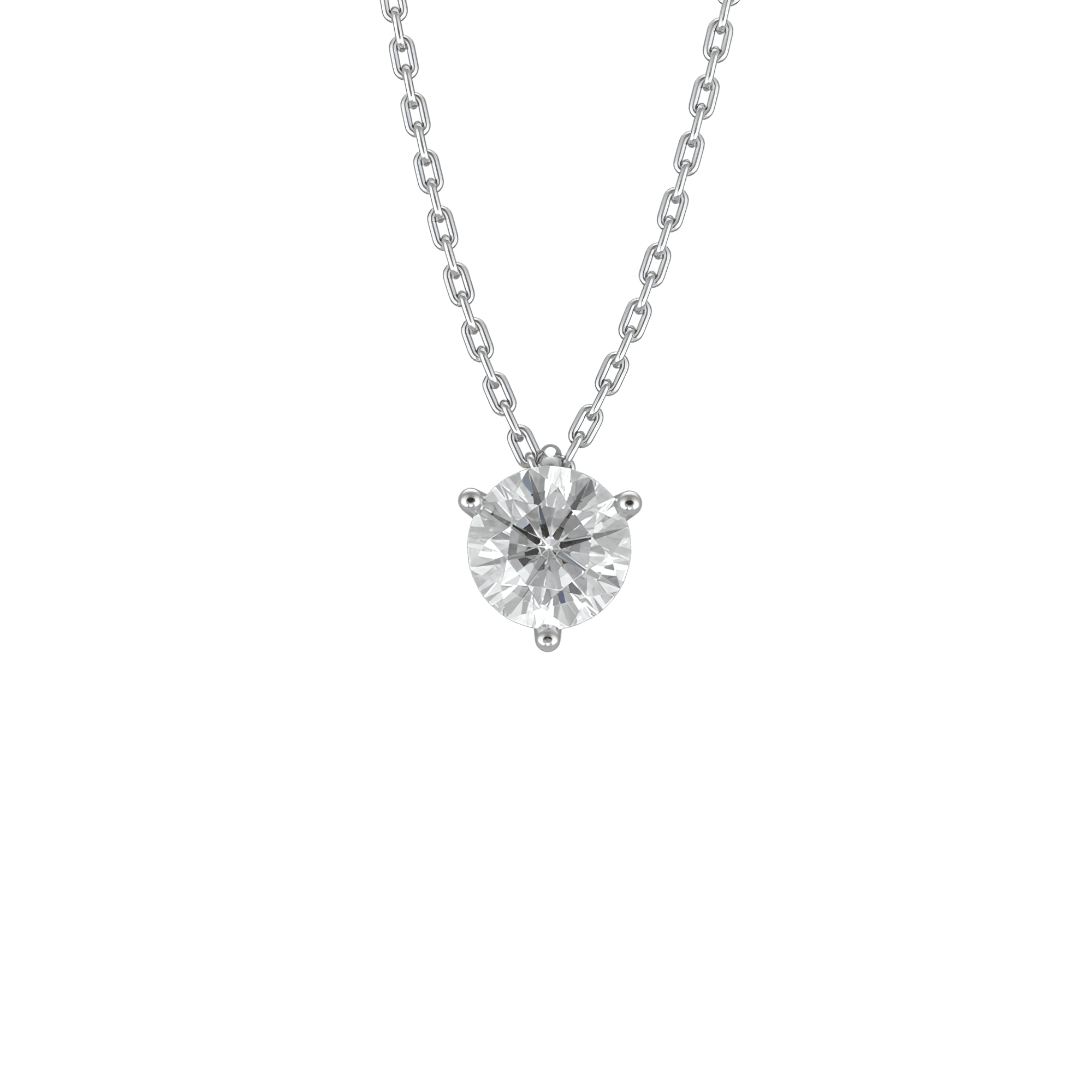 Pur.e Lab-Grown Diamond Solitaire Necklace | 18K white gold / Adjustable 370~430 mm / 14.6~16.9 in / 0.25ct  | Jewelry | The Future Rocks