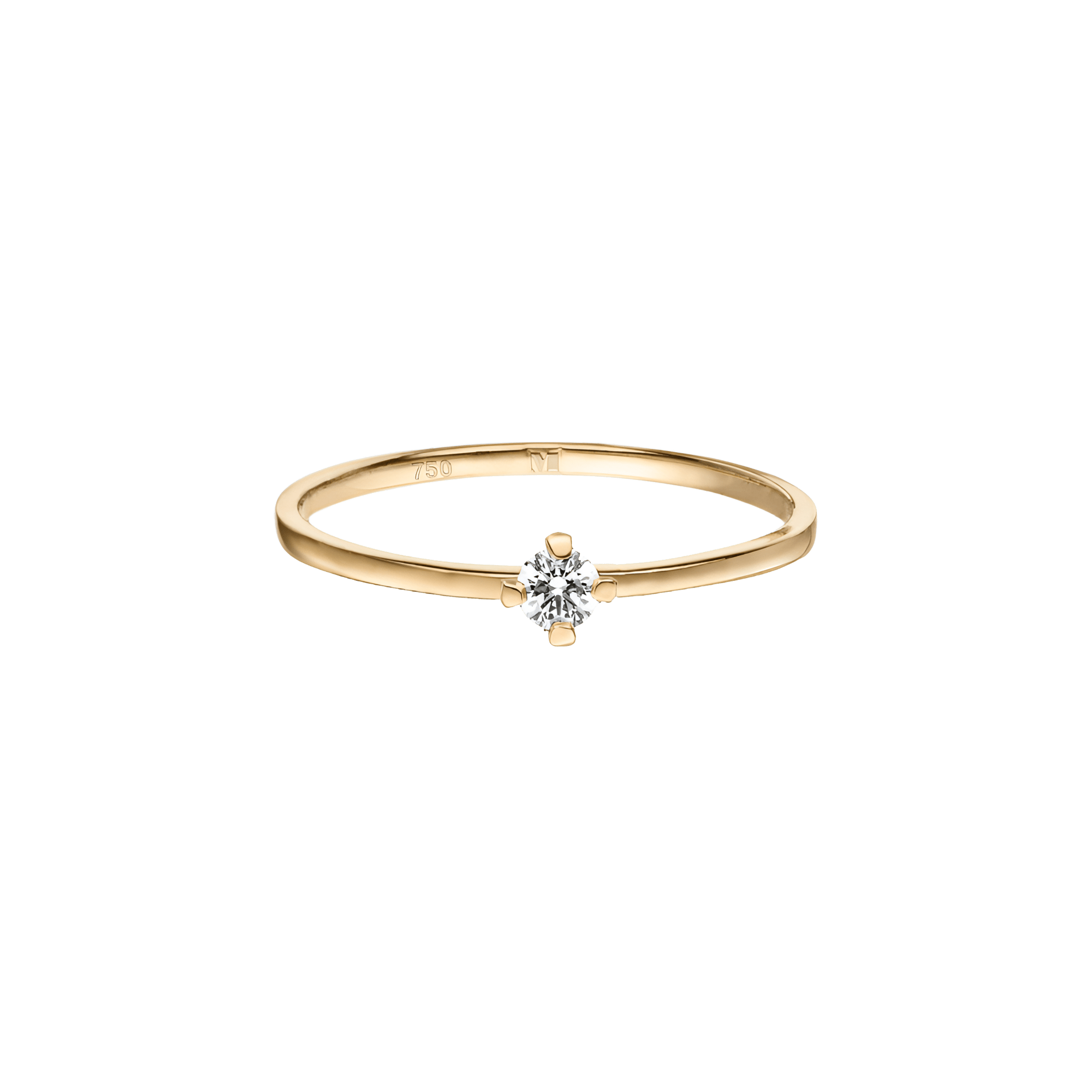 ReMind 18K Gold Lab-Grown Diamond Mini Solitaire Ring | 18K yellow gold / 8.5 / 0.08  | Jewelry | The Future Rocks