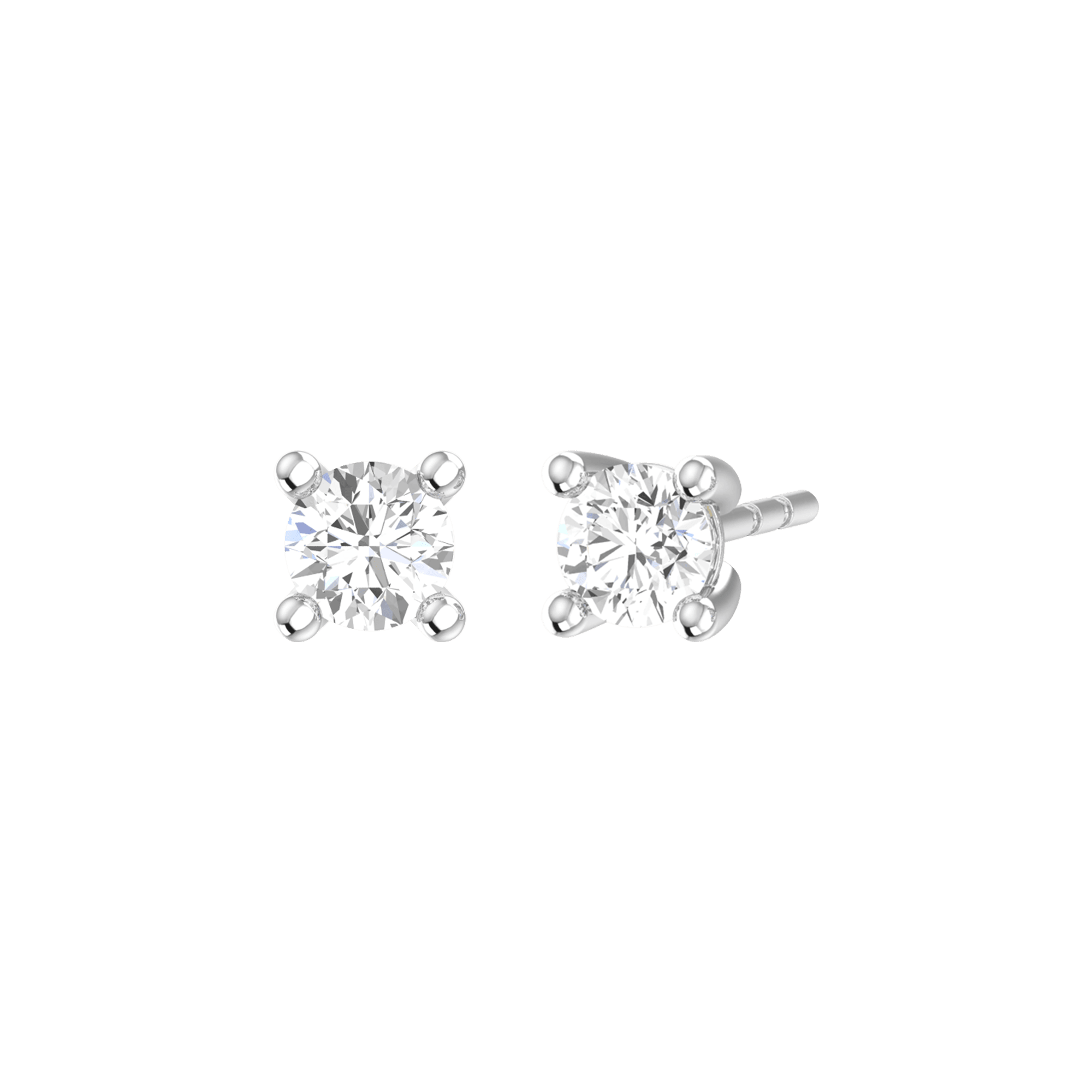 18K Gold Lab-Grown Diamond Solitaire Stud Earrings | 18K white gold / Pair (0.4 carat)  | Jewelry | The Future Rocks