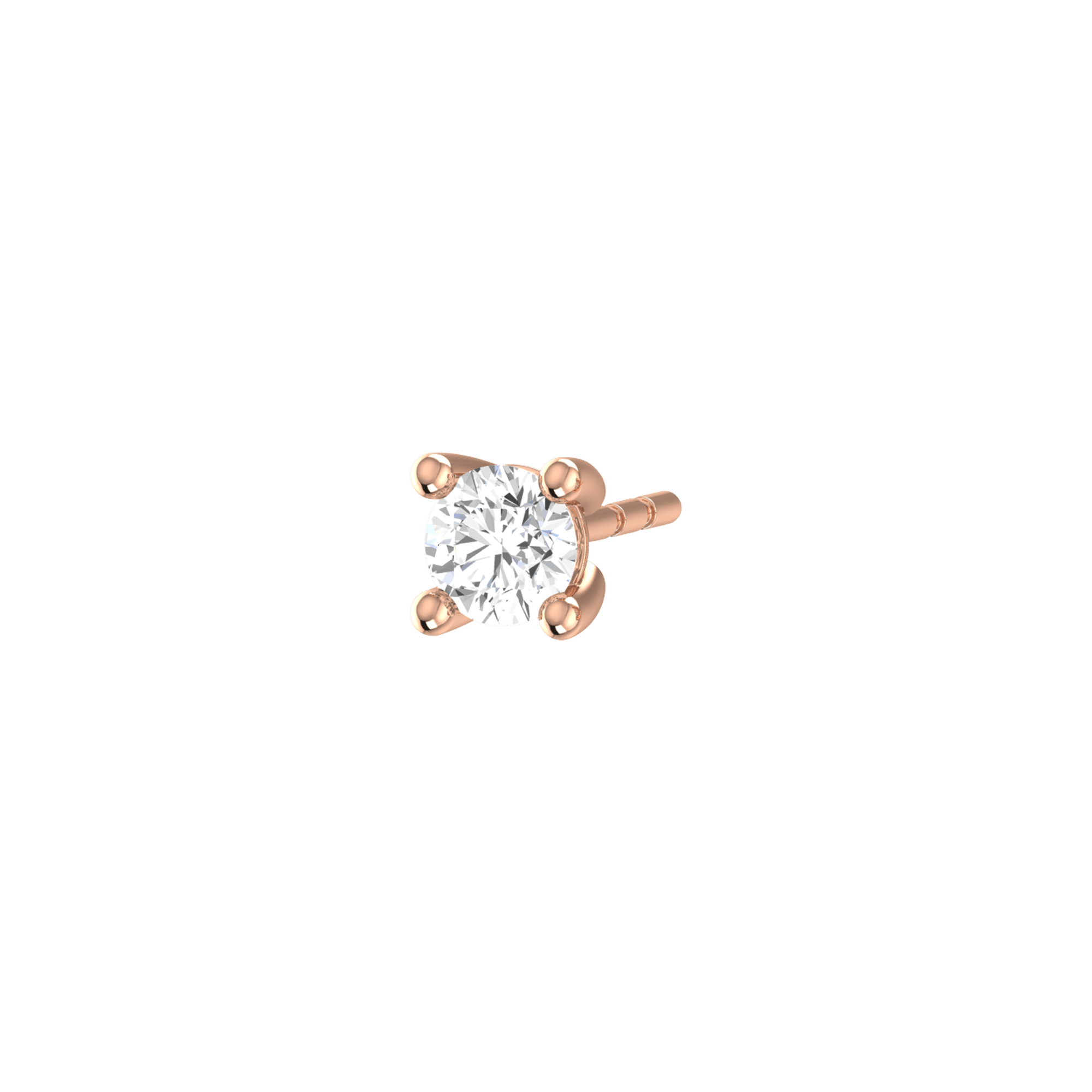 18K Gold Lab-Grown Diamond Solitaire Mini Earrings | 18K rose gold / Single (0.05 carat)  | Jewelry | The Future Rocks