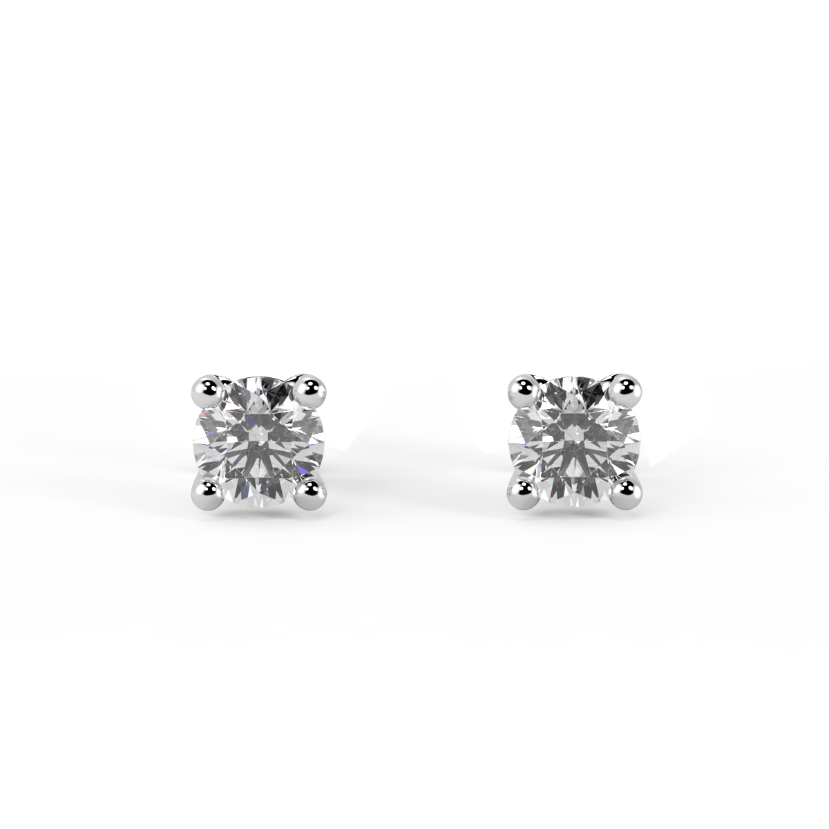 18K Gold Lab-Grown Diamond Solitaire Mini Earrings | 18K white gold / Pair (0.1 carat)  | Jewelry | The Future Rocks