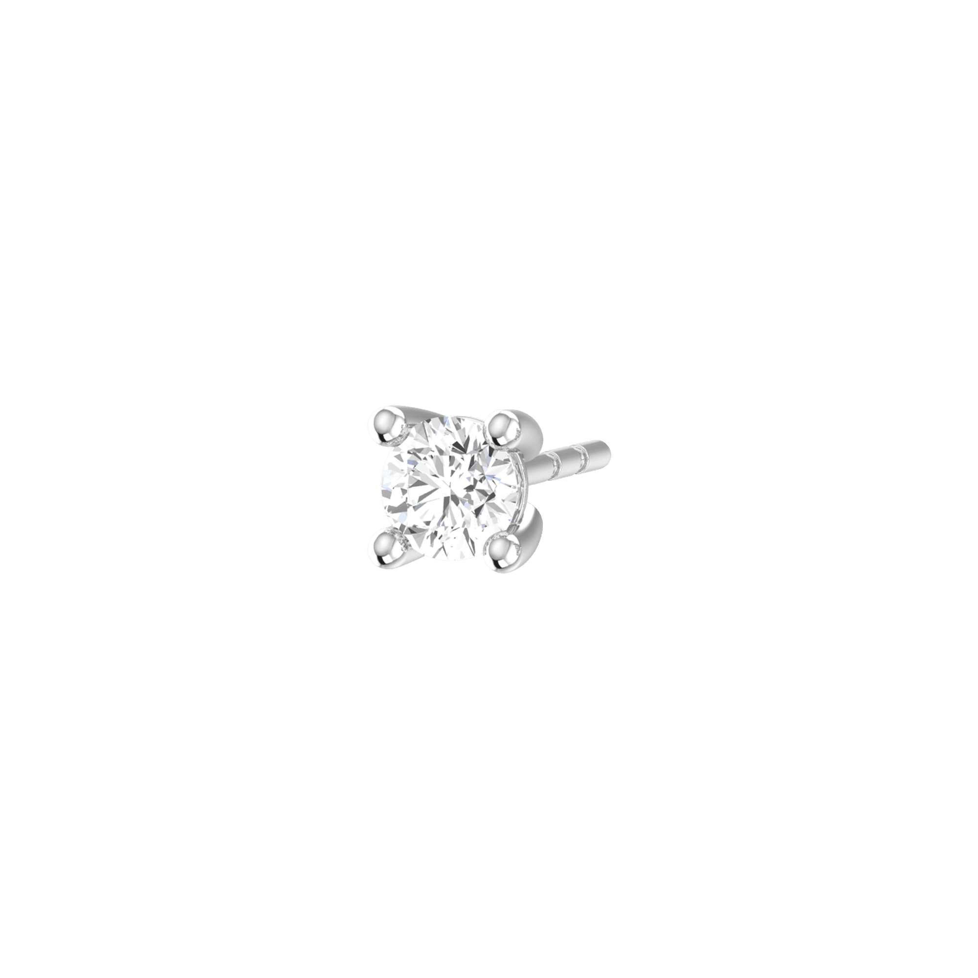 18K Gold Lab-Grown Diamond Solitaire Mini Earrings | 18K white gold / Single (0.05 carat)  | Jewelry | The Future Rocks