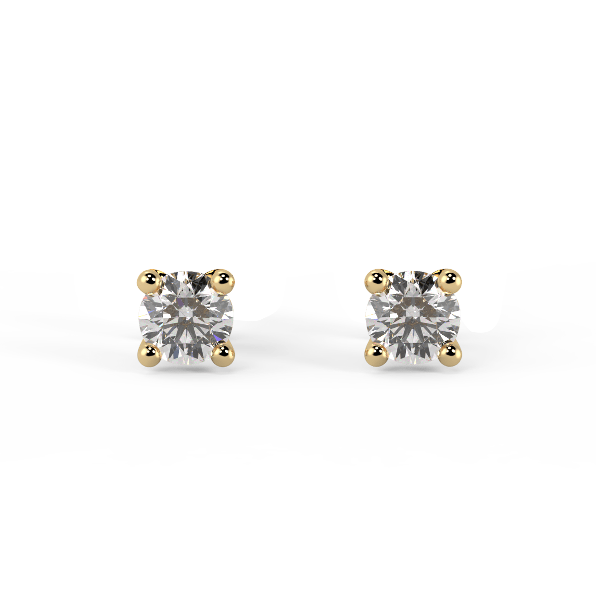 18K Gold Lab-Grown Diamond Solitaire Mini Earrings | 18K yellow gold / Pair (0.1 carat)  | Jewelry | The Future Rocks