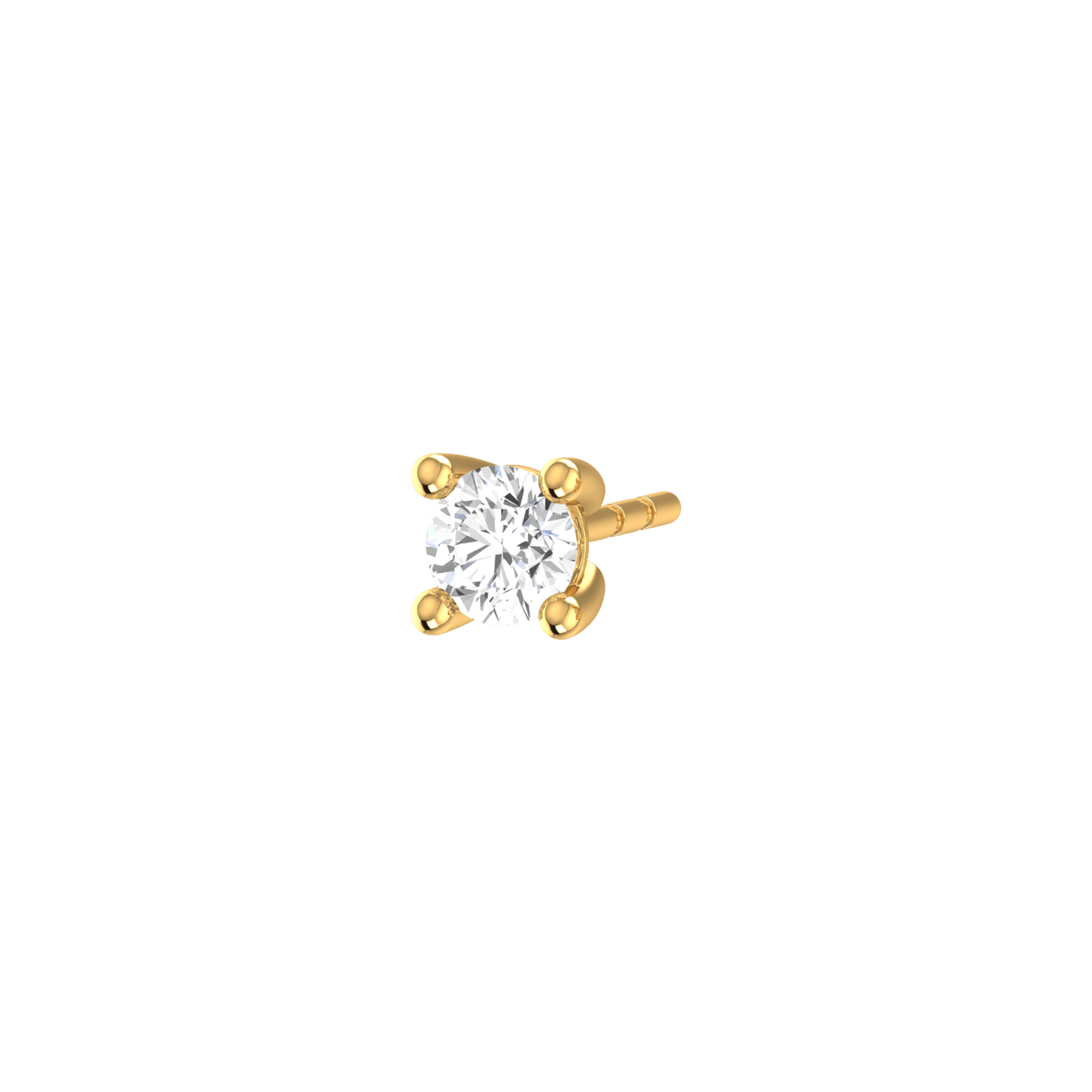 18K Gold Lab-Grown Diamond Solitaire Mini Earrings | 18K yellow gold / Single (0.05 carat)  | Jewelry | The Future Rocks