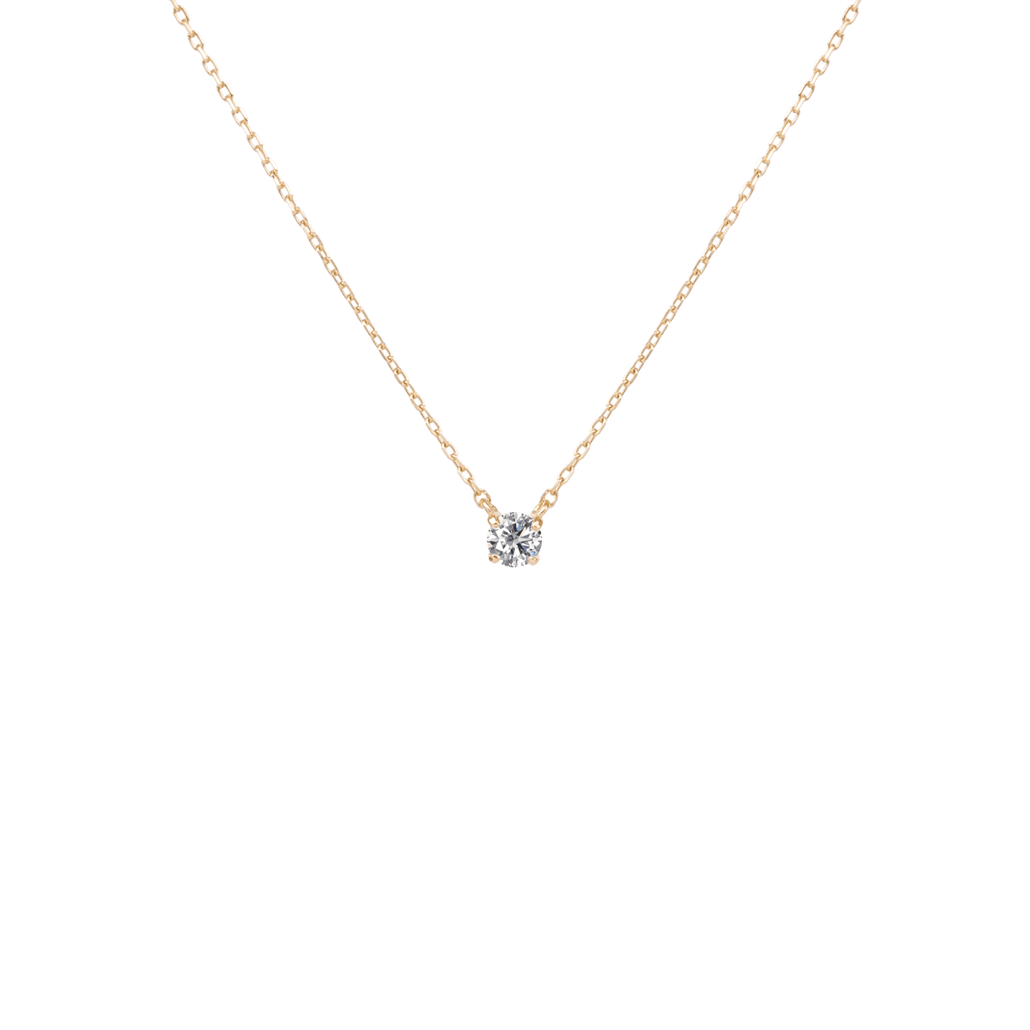 Solitaire Lab-Grown Diamond Necklace | 18K yellow gold / Chain length 420 mm / 0.1 ct  | Jewelry | The Future Rocks