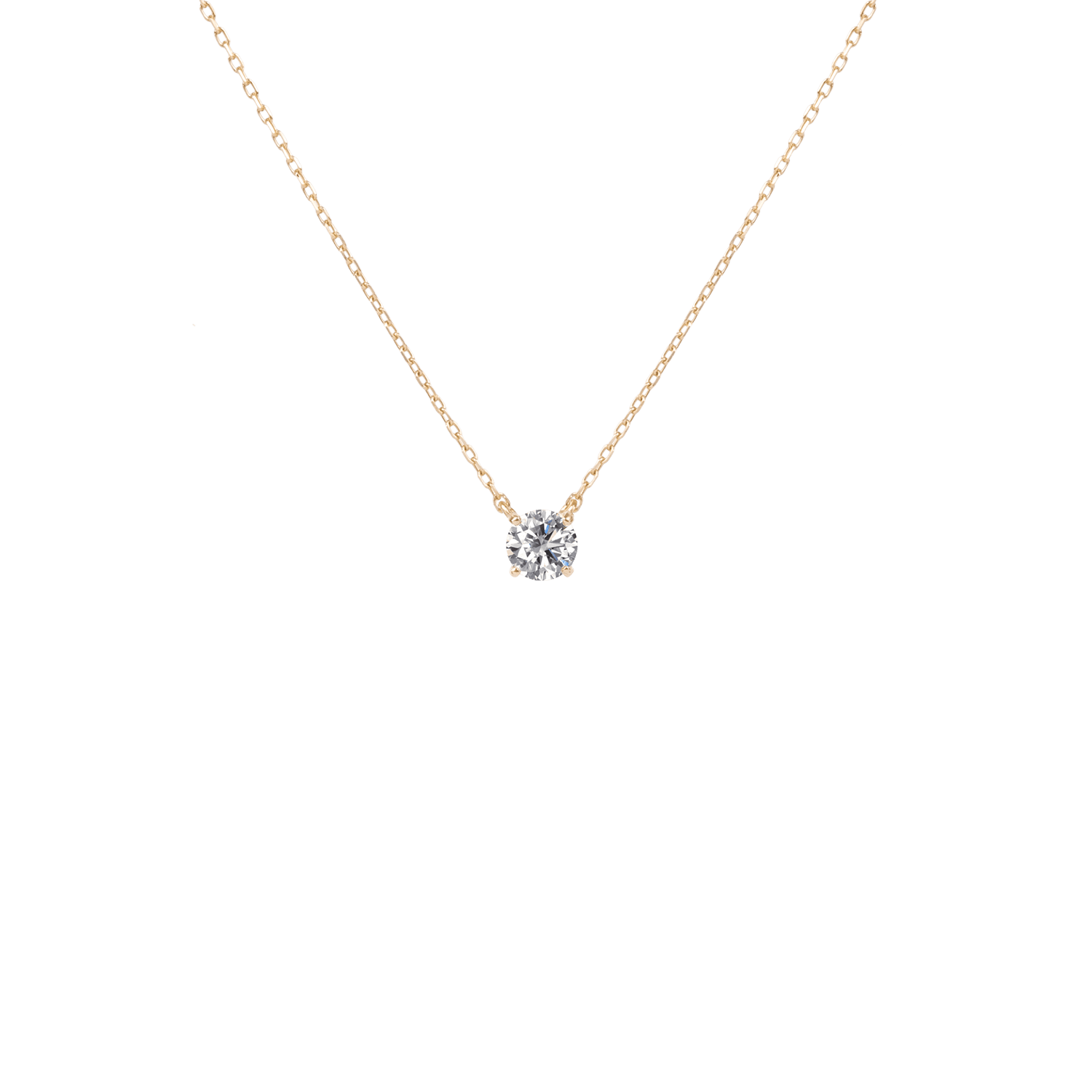 Solitaire Lab-Grown Diamond Necklace | 18K yellow gold / Chain le