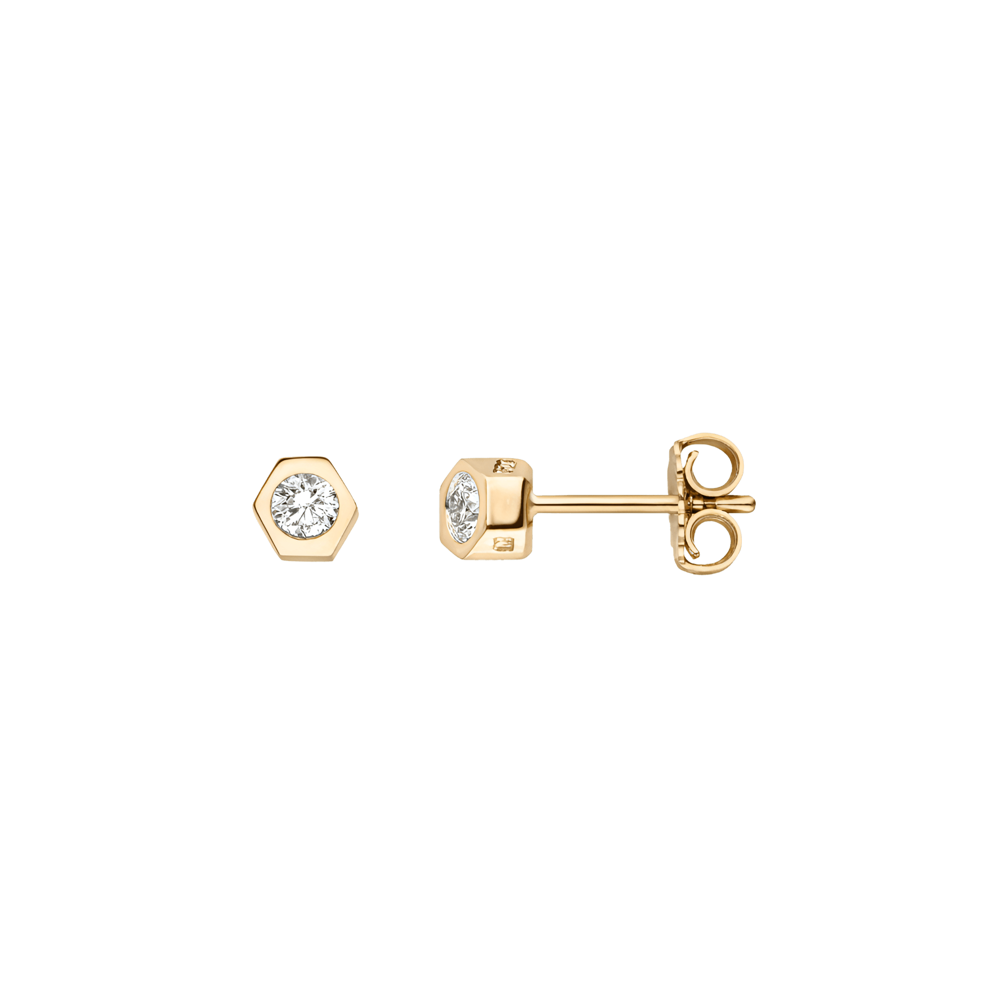 Sunray Lab-Grown Diamond Stud Earrings | 18K yellow gold / Pair 4x4 mm / 0.2ct  | Jewelry | The Future Rocks