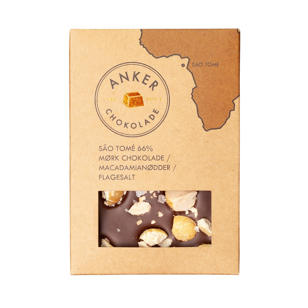 Anker Mørk Chokolade fra São Tomé med Macadamia Nødder Fl – Steengaardbutik