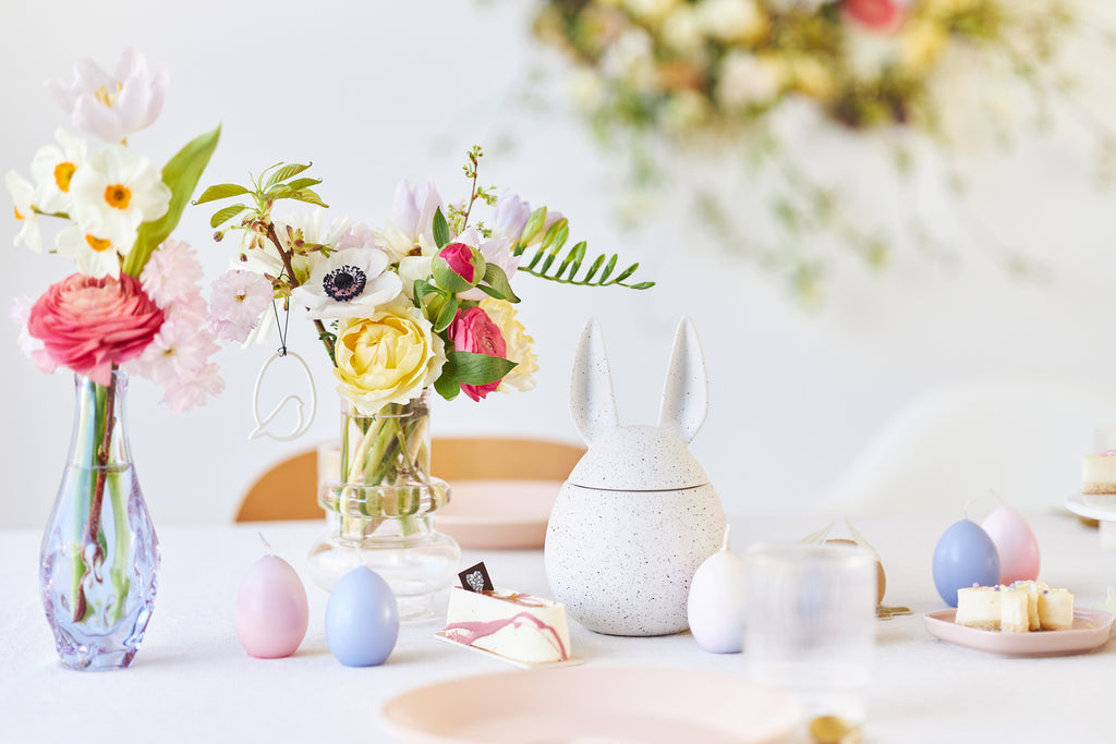 Pretty kitchen dining table styled by an interior designer