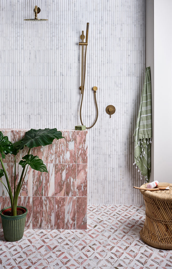 Ca' Pietra East Java Flamingo Brick Marble Tiles stocked by Hyperion Tiles