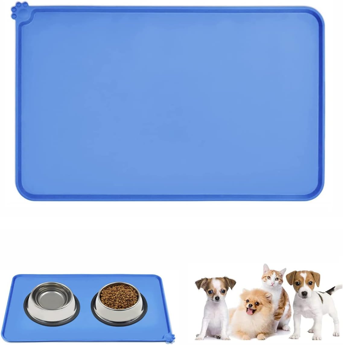Dog Feeding Mat, Dog Placemats, Dog Rug, Pet Food Mat, Vinyl Floor