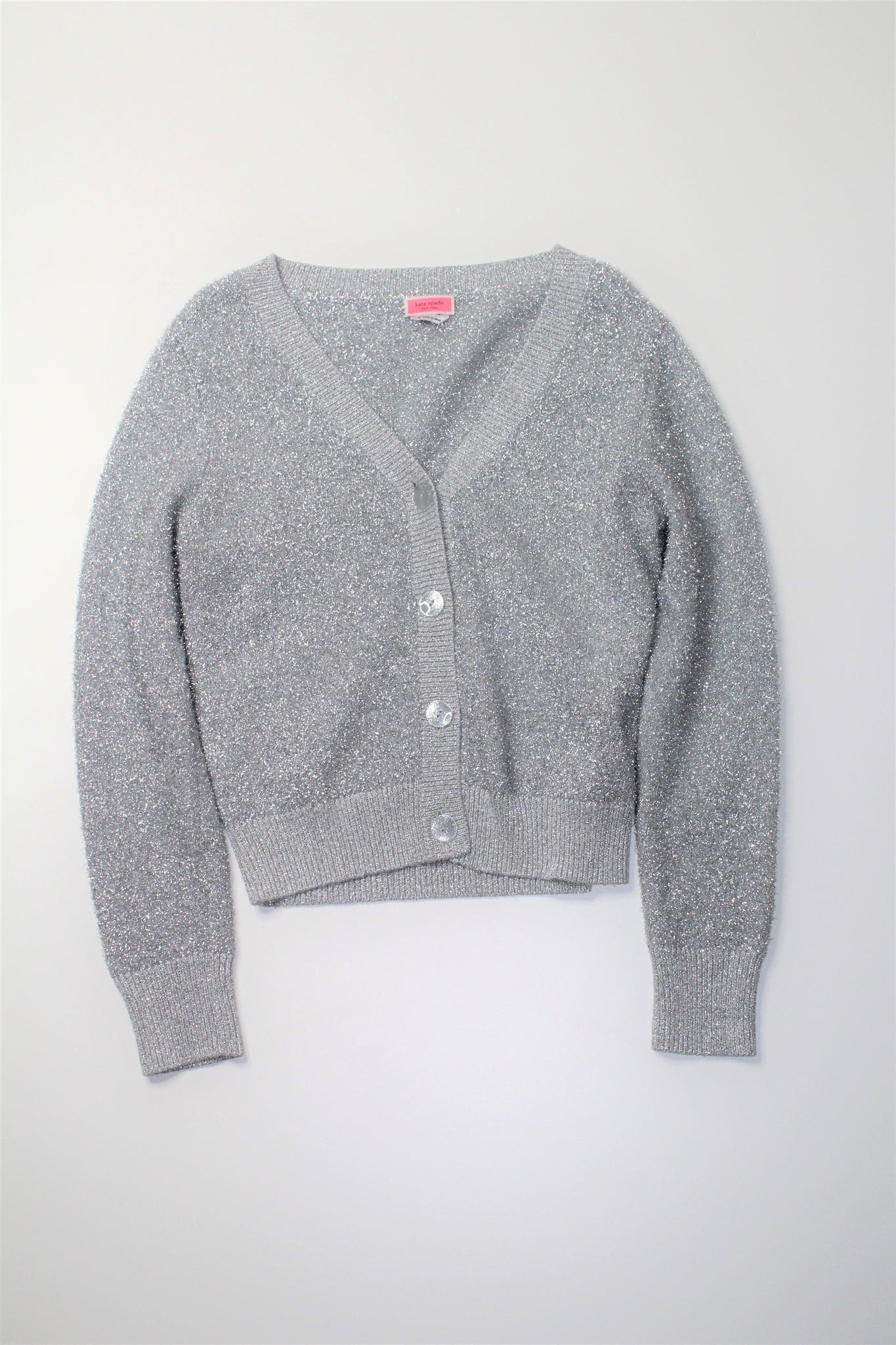 Kate Spade silver sparkle cardigan sweater, size medium – Belle Boutique  Consignment