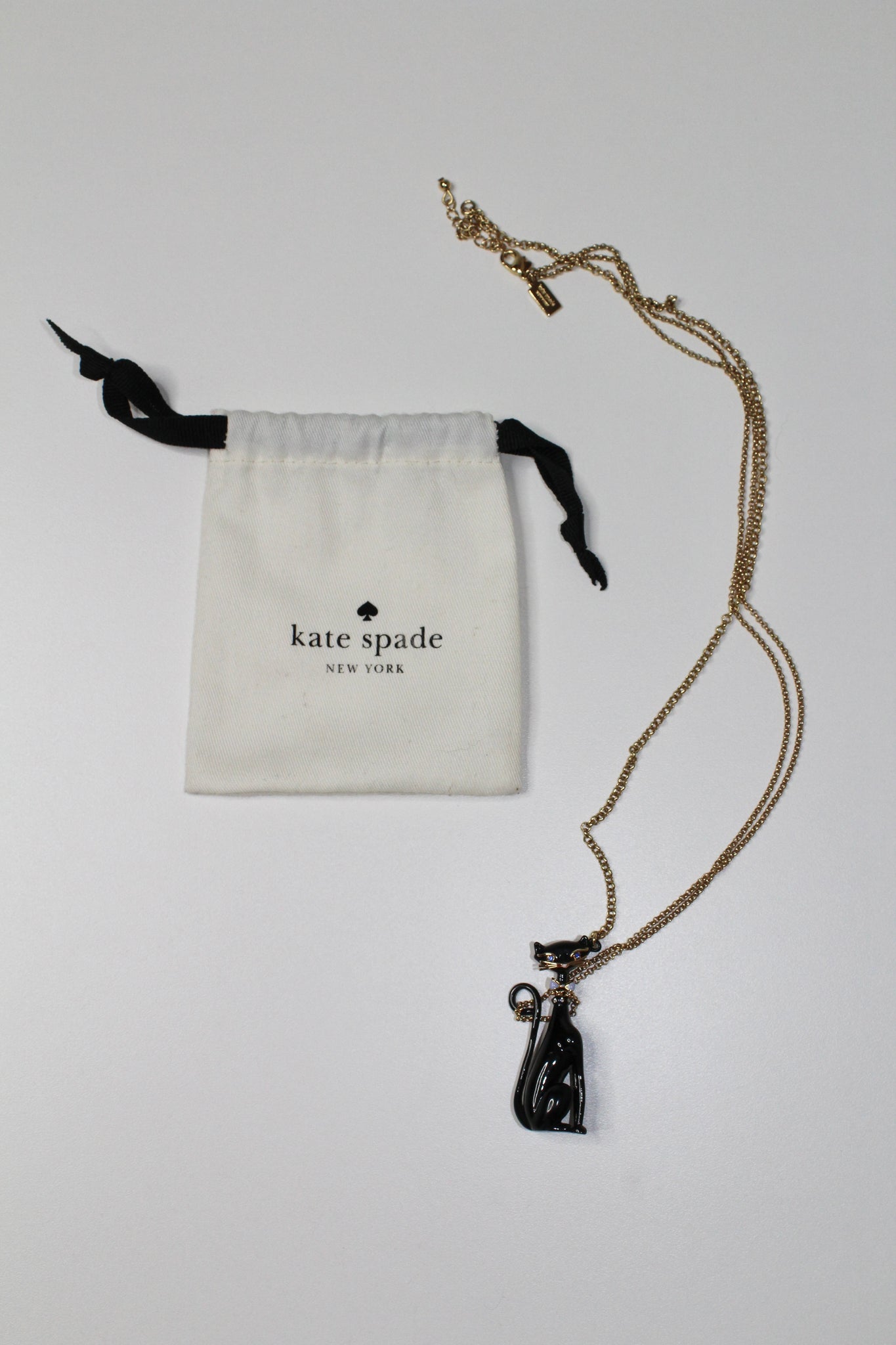 kate spade black cat necklace