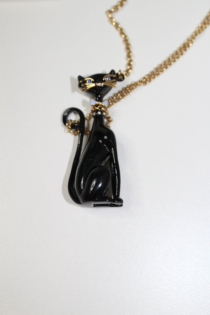 kate spade black cat necklace