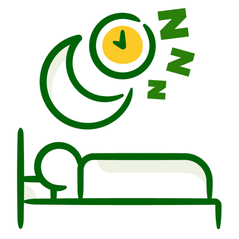 Icon für einen gesunden und guten Schlaf. Eine gute Schlafhygiene ist sehr wichtig für einen stabilen Blutzucker.
