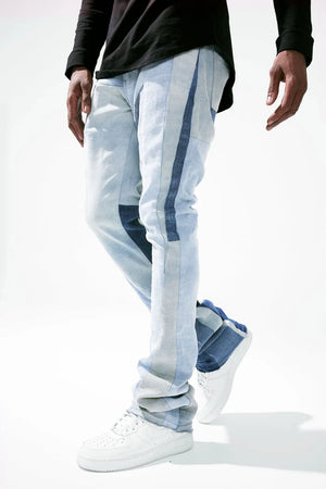Sean Stacked - Geometric Denim (Steel) - No Limit Clothing Store