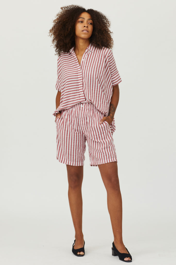 red and white striped playsuit