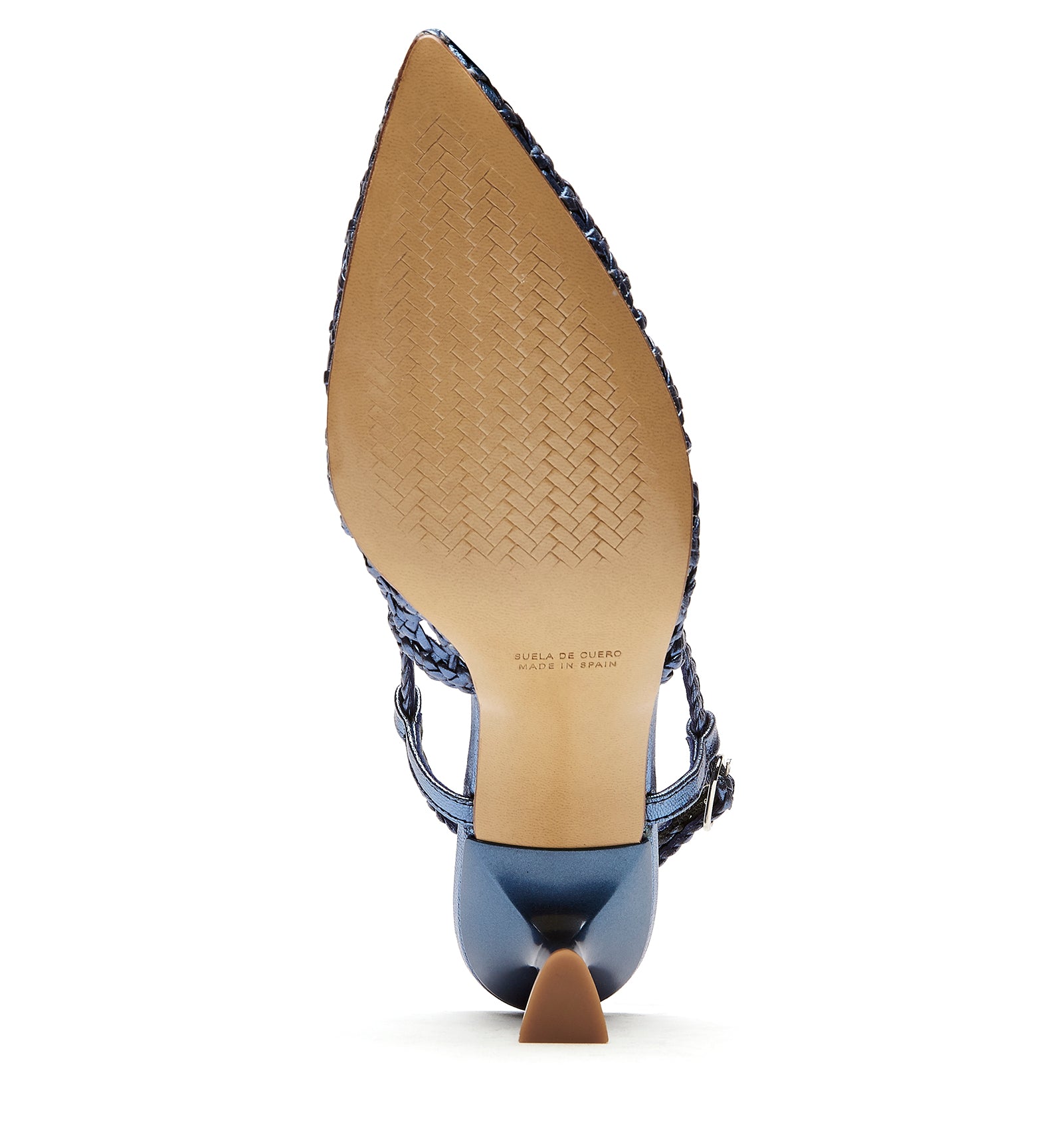 PEARLE SLINGBACK WOVEN LEATHER PUMP