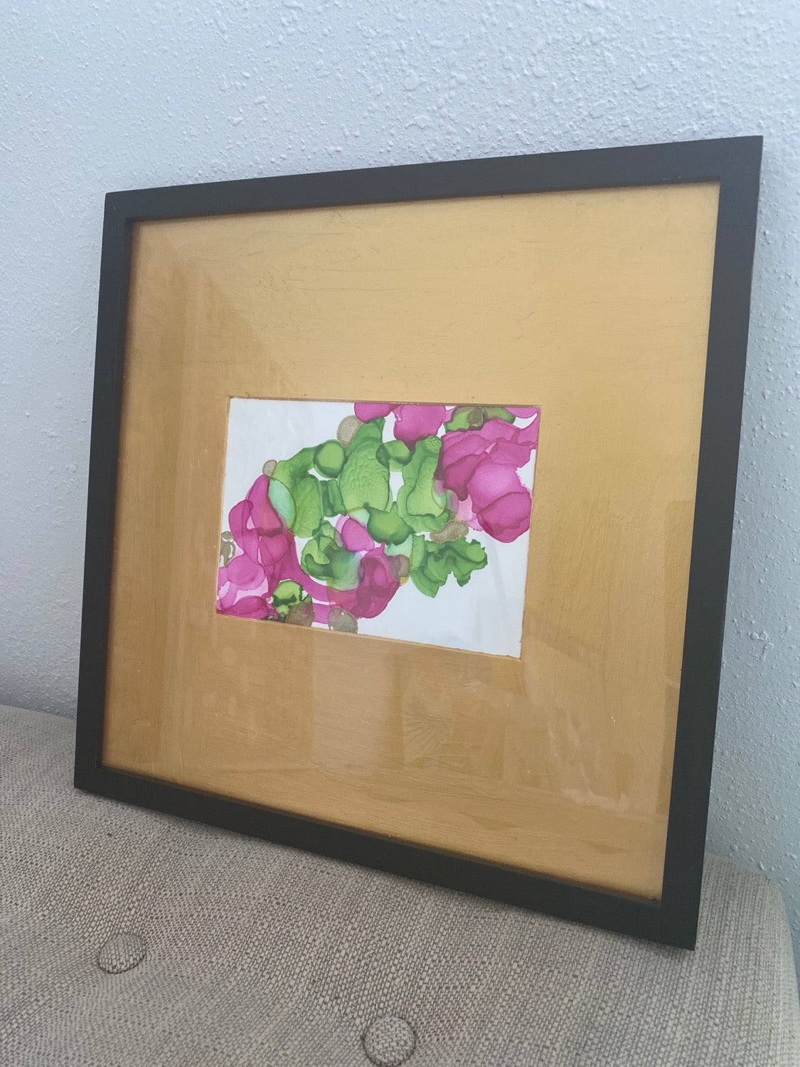 13x13 matted & framed original alcohol ink