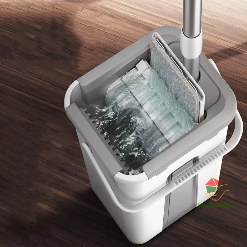 Effortless Floor Cleaning: Innovative Squeeze Mop with Rotating Flat Bucket, a Magic Solution for Easy Home Cleaning