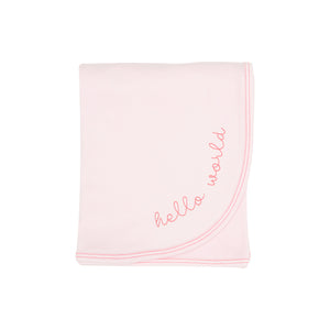 Hello World Cotton Baby Blanket in Pink
