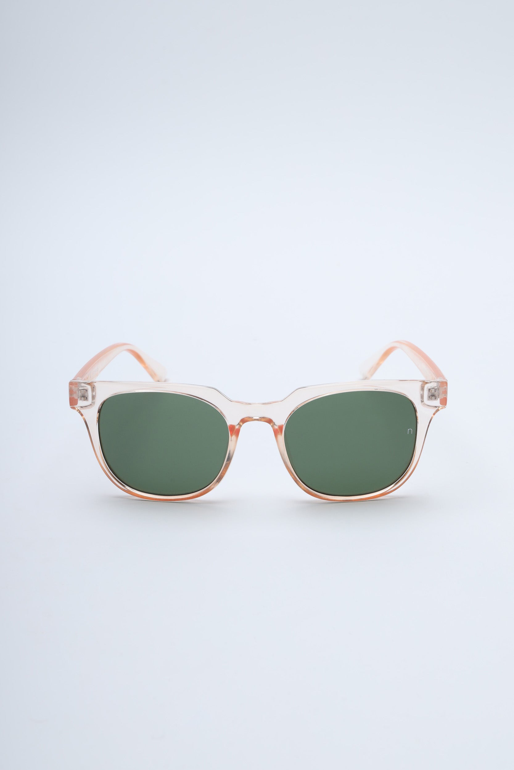 NS1007YFGL PC Brown Frame with Green Glass Lens Sunglasses