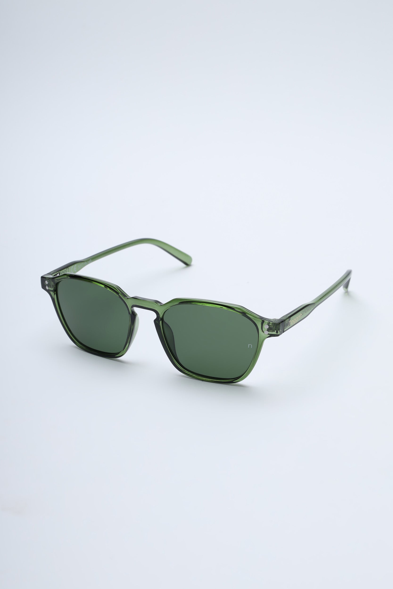 NS1005YFTGL PC Orange Frame with Green Glass Lens Sunglasses