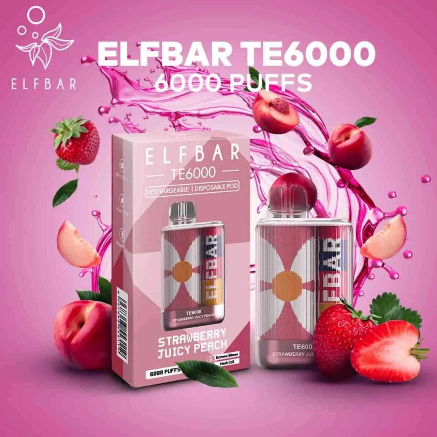 BUY ELF BAR 6000 PUFFS STRAWBERRY JUICY PEACH ONLINE BOLDMONK INDIA