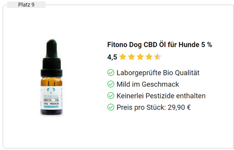 Fitono Dog CBDÖl für Hunde 5%
