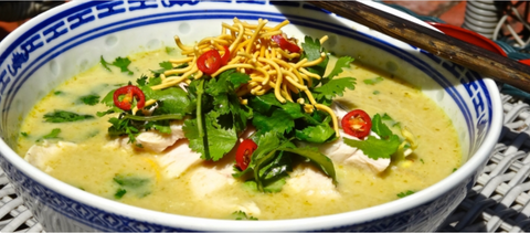 Green Curry Noodle Soup with Sous Vide Chicken