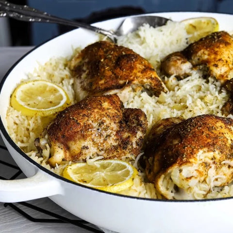One Pan Baked Chicken and Rice