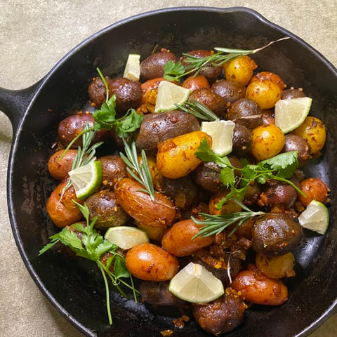 Steam-Baked Chipotle Lime Potatoes with Pancetta