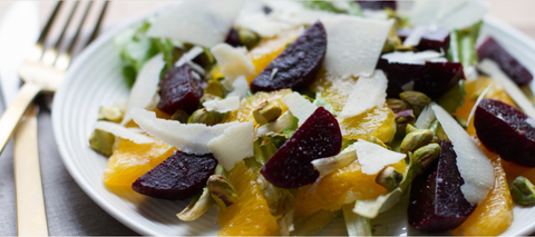 Beets with Orange, Pistachios, and Parmigiano-Reggiano